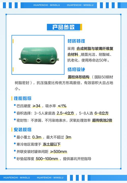 玻璃钢化粪池厂家名录及产品参数详解